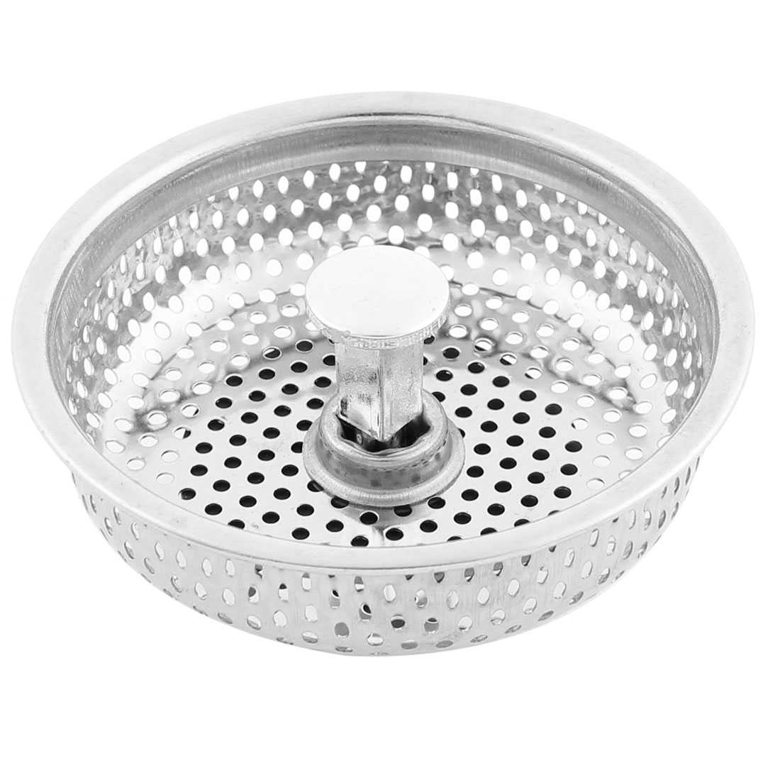 Unique Bargains Kitchen Stainless Steel Water Sink Filter Stopper 83mm Dia Basin Strainer