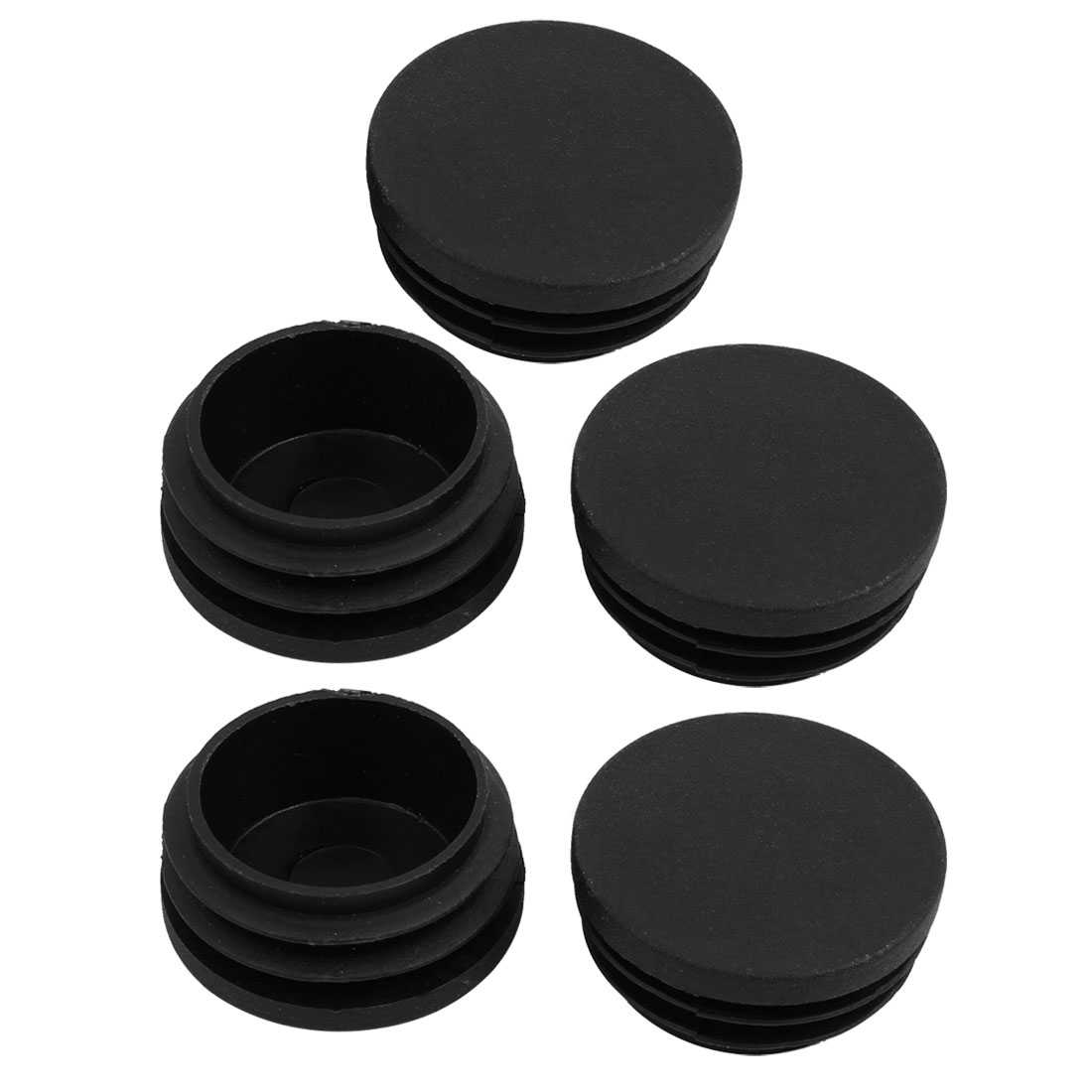 Unique Bargains 5Pcs Black Plastic Dustproof Cover 38mm 1.5in Diameter Hole Protector