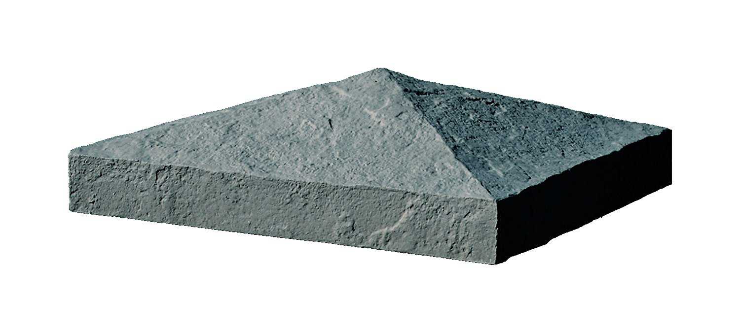 NextStone Faux Polyurethane Stone Post Cover Cap - Charcoal