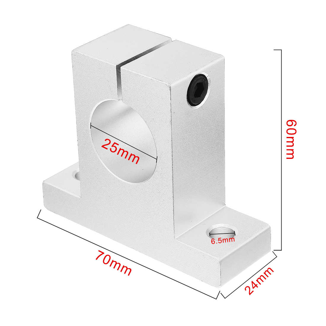 2pcs SK25 Aluminum Linear Motion Rail Clamping Guide Support for 25mm Dia Shaft