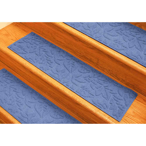 Bungalow Flooring Aqua Shield Medium Blue Fall Day Stair Tread (Set of 4)