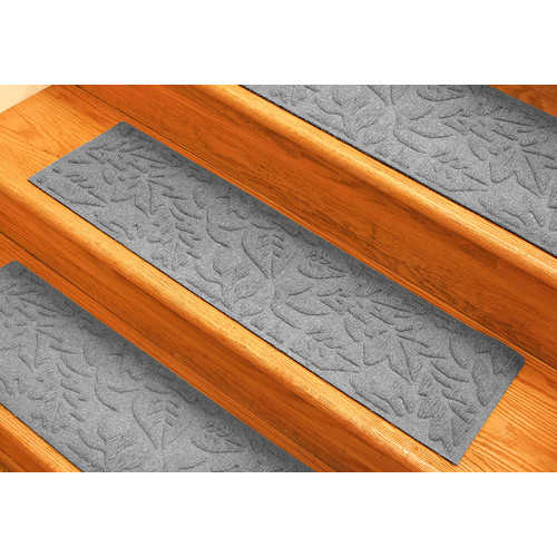 Bungalow Flooring Aqua Shield Medium Gray Fall Day Stair Tread (Set of 4)