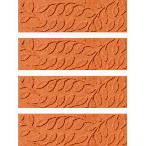 Bungalow Flooring Aqua Shield Orange Brittany Leaf Stair Tread (Set of 4)