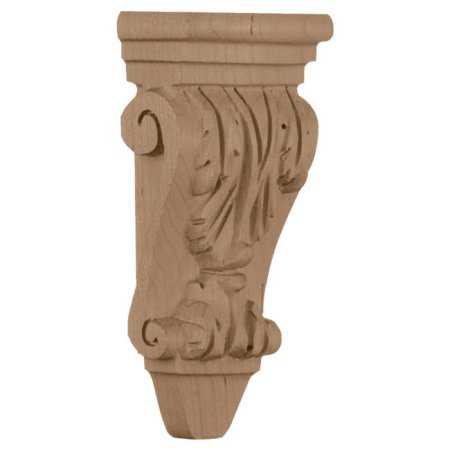 3'W x 1 3/4'D x 6'H, Extra Small Acanthus Pilaster Corbel, Alder