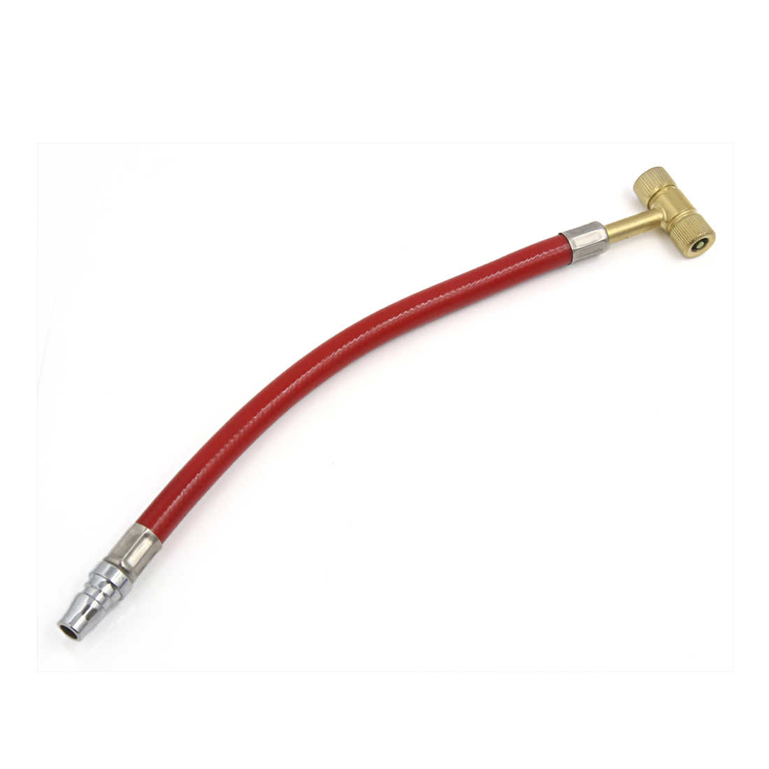 32cm Length Rubber Metal Dual Head Air Tire Tyre Inflator Pump Hose Red for Car