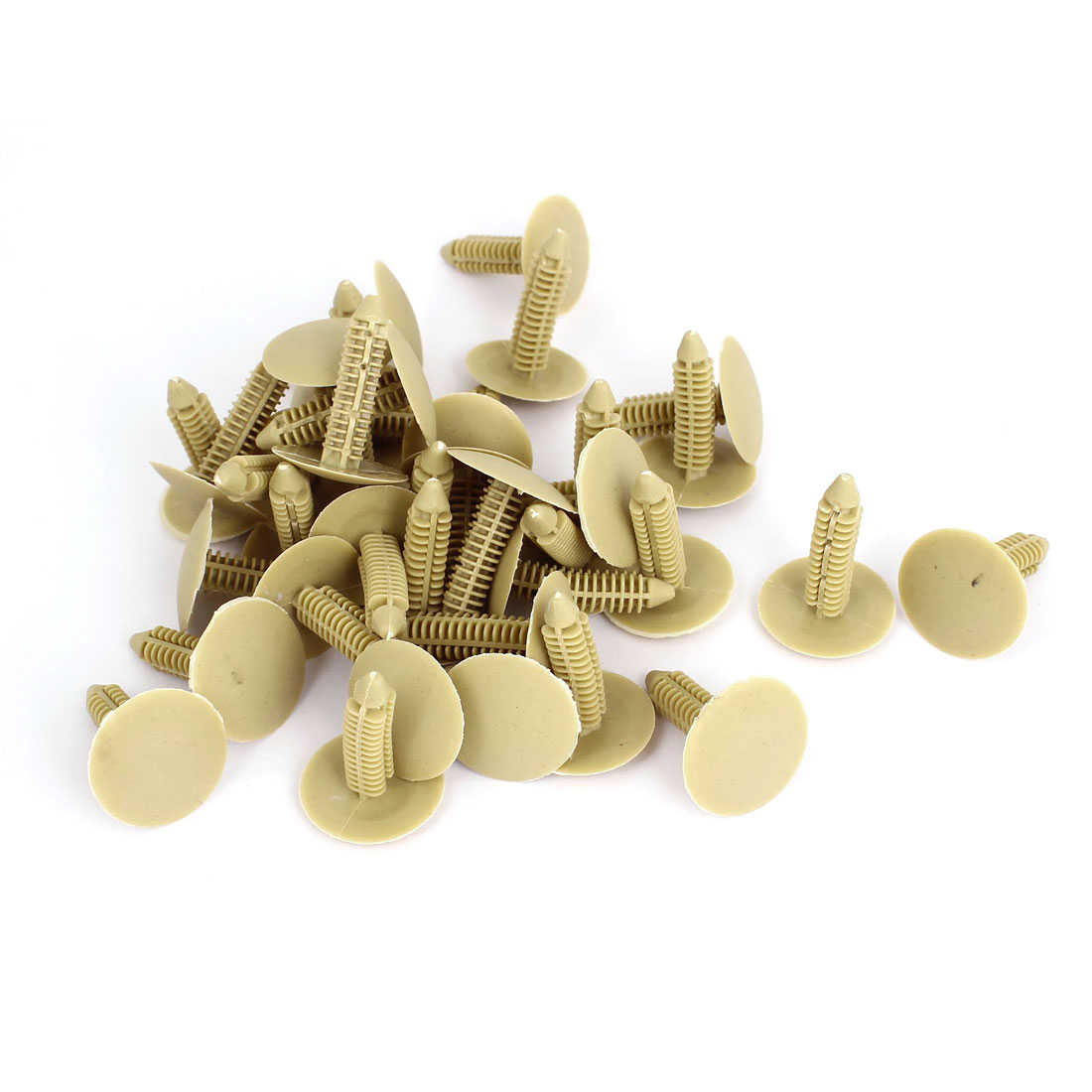 47 Pcs 7mm Hole Push in Type Plastic Rivets Fender Clips Beige for Car Auto