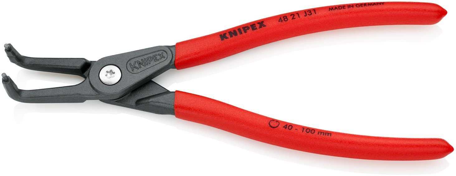 KNIPEX Tools 48 21 J31, 8.5-Inch Internal Angled Precision Retaining Ring Pliers