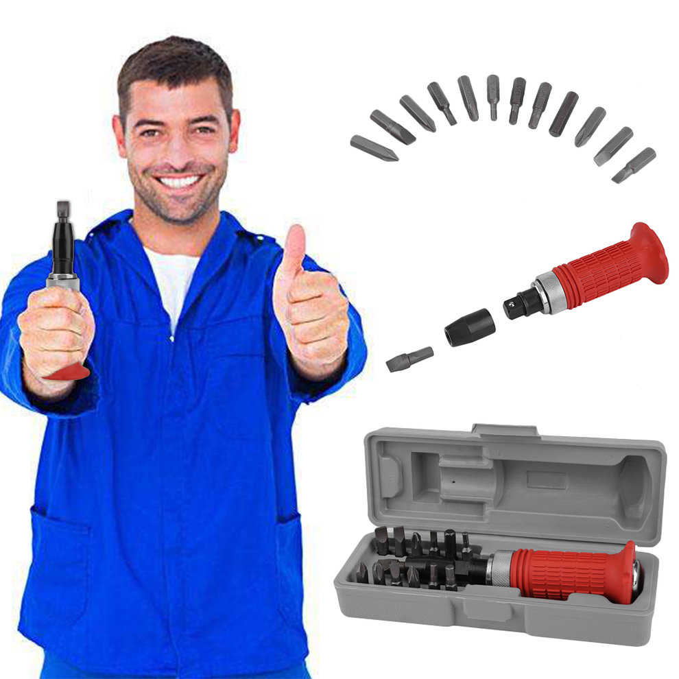 14 Pcs Multi-Purpose Heavy Duty Impact Driver Bits Screwdriver Kit Home Tool Socket Equipment With Carry Case