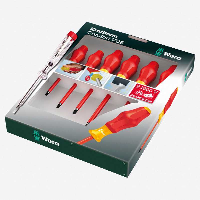 Wera 031575 VDE Insulated Slotted/Phillips Safety Screwdriver Set (Retail Pack)