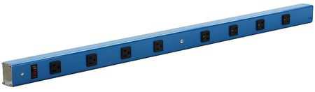 BENCHPRO A8-54 Power Strip, 54 W x 4 D x 2 in. H, Blue