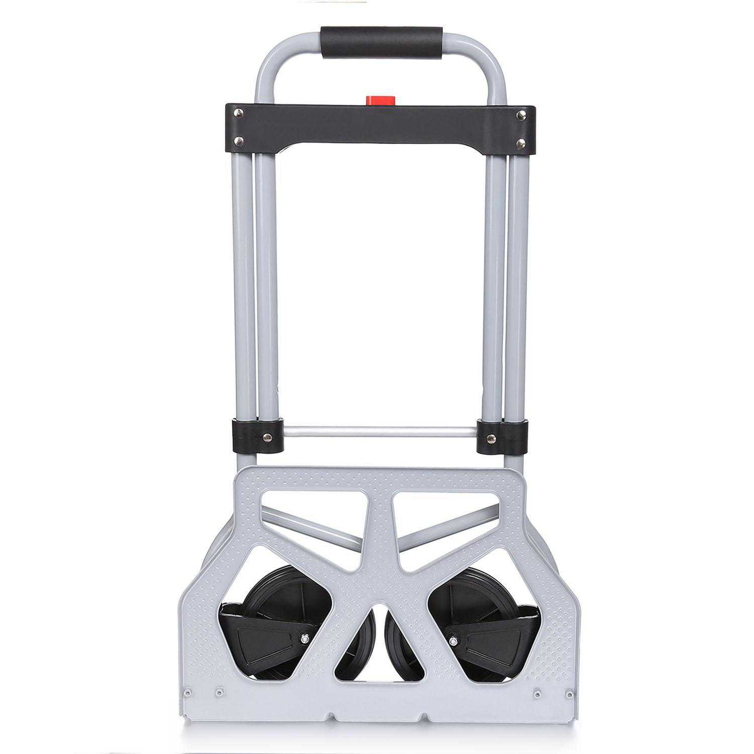 Portable Folding Hand Truck Dolly Luggage Carts, Silver, 220 lbs Capacity, Industrial/Travel/Shopping Aphe