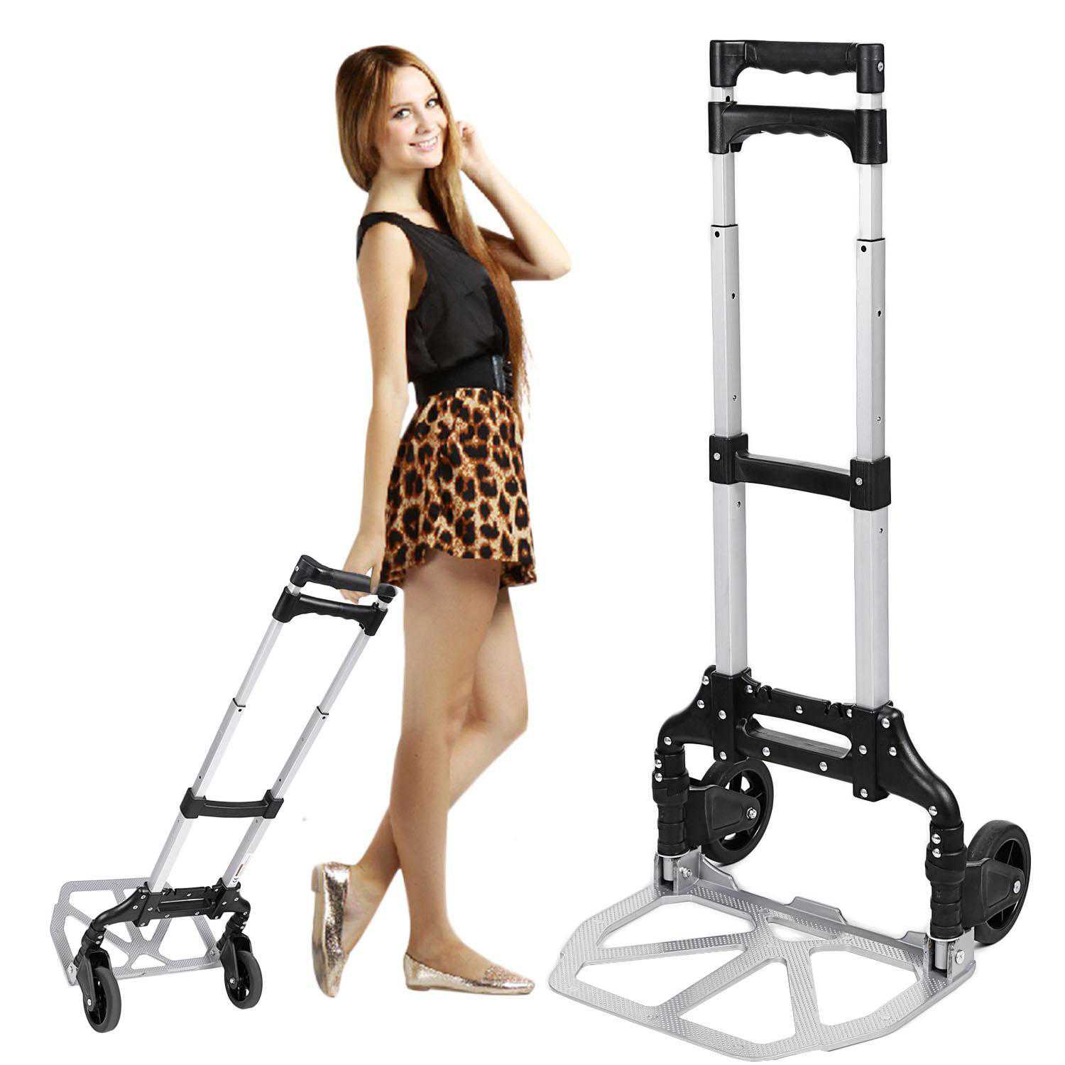Telescoping Portable Folding 150 lbs Hand Truck Dolly Luggage Carts Aluminum Alloy OCTAP