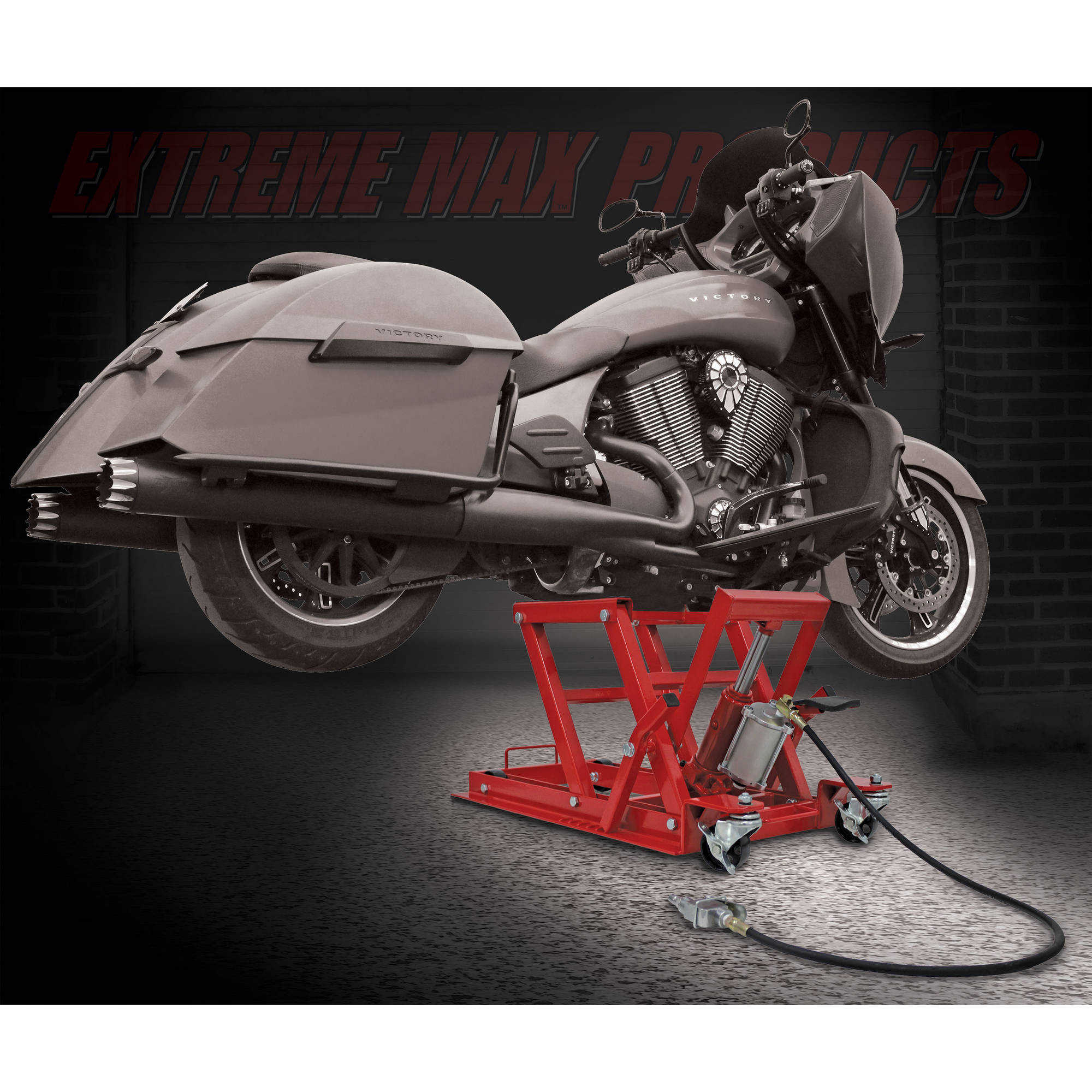 Extreme Max 5001.5041 Pneumatic, Hydraulic Motorcycle, ATV Jack, 1500 lb. Capacity